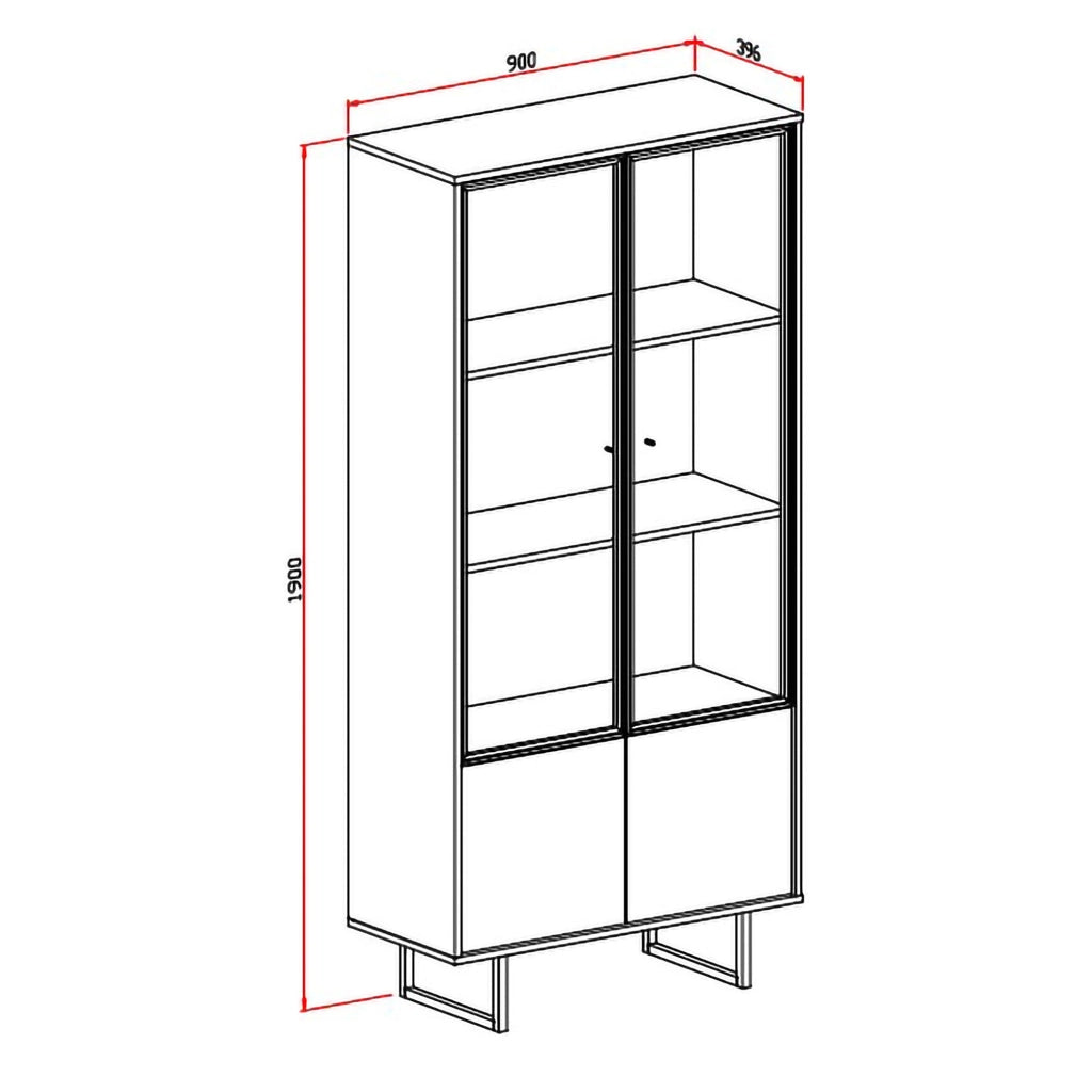 Mobile Espositore Agro, Vetrina 3 Ripiani, 190x40x90h cm Marrone Noce