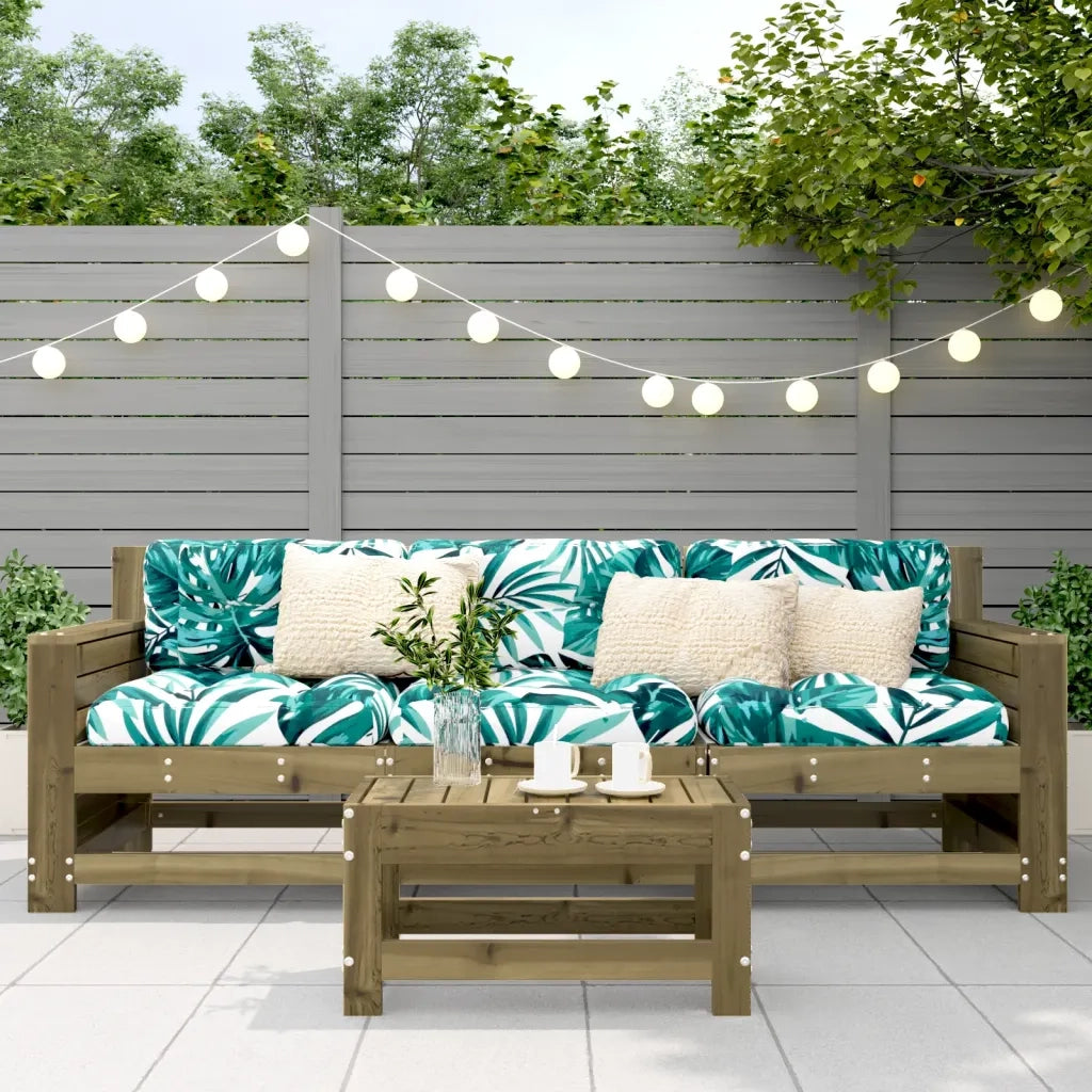 Sedia da giardino-Poggiapiedi da Giardino 62x30x32 cm in Legno Impregnato di Pino