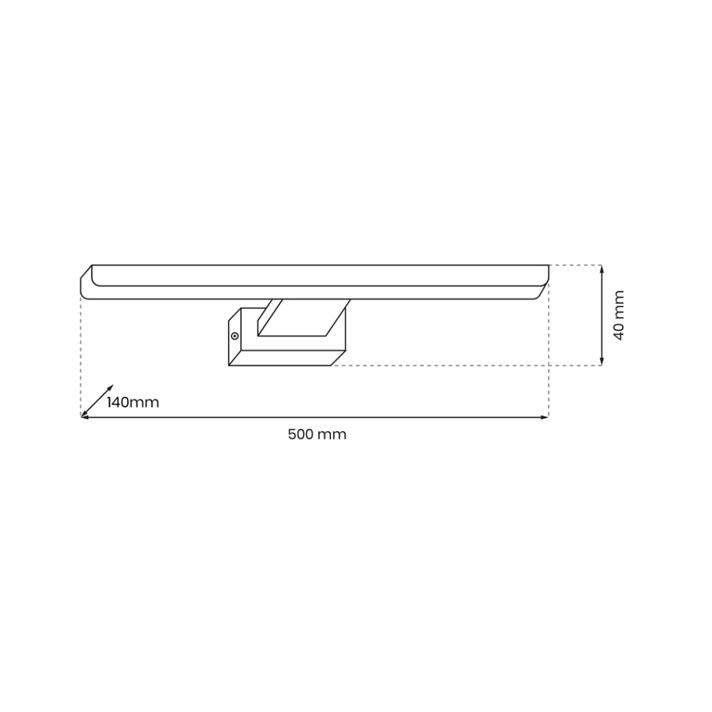 Applique per quadri nera 50cm PINTO LED 12W Milagro