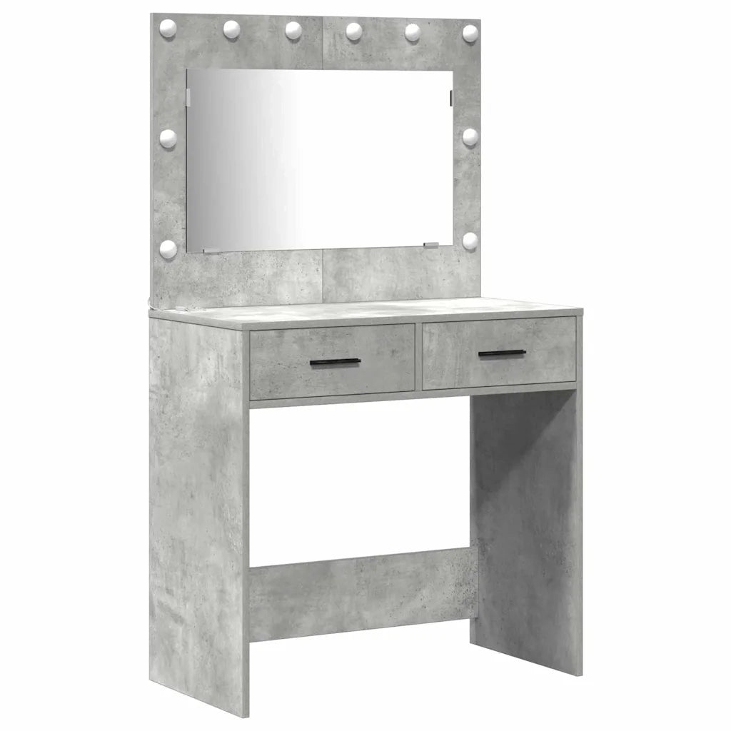 Set da tavolo da trucco con LED con porta 3 pcs Grigio cemento 3334284