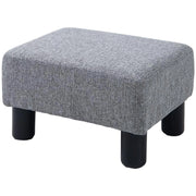 POUF POGGIAPIEDI IN TESSUTO EFFETTO LINO IMBOTTITO, 40X30X24CM, GRIGIO