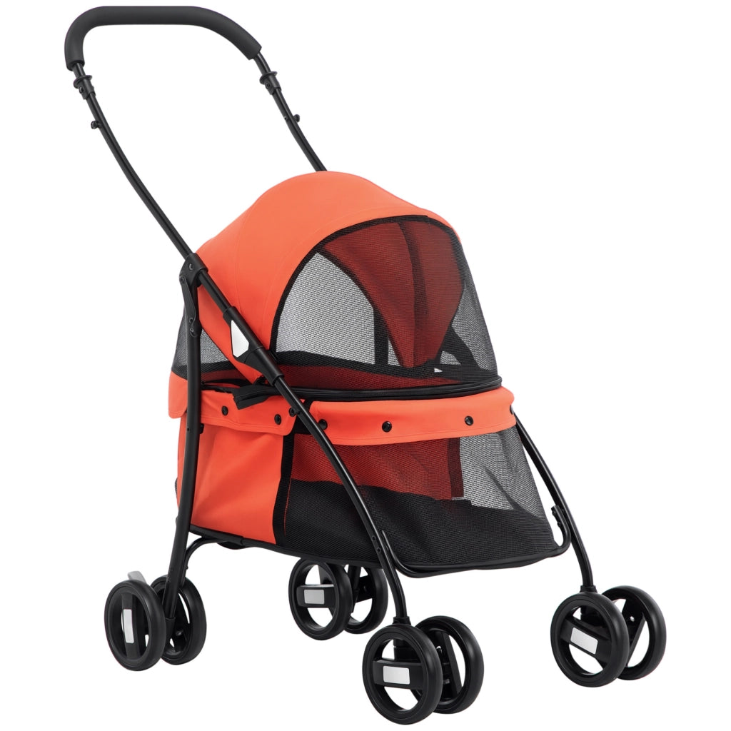 Passeggino per Cani Pieghevole ¨C zephmum ¨C Rosso e Nero, 82x47x97 cm
