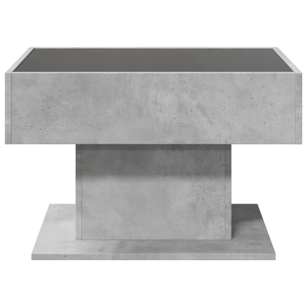 Tavolino salotto | Tavolino da caff¨¨ | Tavolino da Soggiorno con LED Grigio Cemento 70x50x45 cm Multistrato