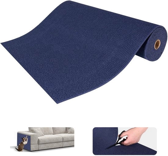 Krabmat autoadesivo per gatti, protezione contro graffi per gatti e divani, protezione contro graffi per divani, mobili, porte, pareti, L 2 m x B 40 cm (blu scuro)