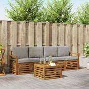 Set di divani da esterno 5 pcs Grigio Naturale e Chiaro