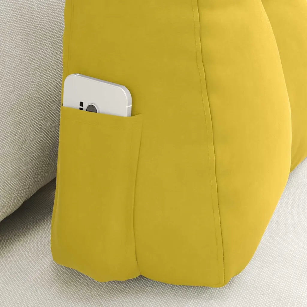 Cuscino per Schiena | Cuscino dorsale Giallo 60 x 24 x 50 cm Velluto