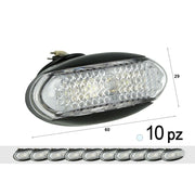 10 Pezzi Fanali Laterali LED 12V 24V Bianco Freddo per Luci Cortesia Camper Furgone