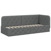 Letto singolo | Letto per adulti | Cornice del letto ad angolo Grigio scuro 80 x 200 cm Tessuto