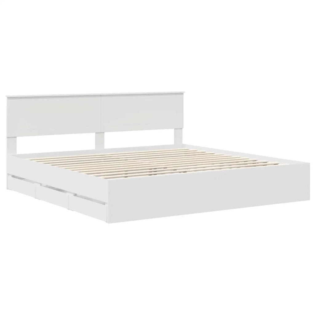 Struttura del letto Bianco 200 x 200 cm Legno Ingegnerizzato