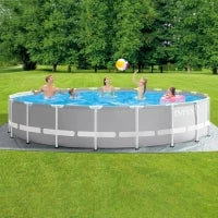 26756NP - Piscina Prisma Frame 610X132 Cm Con Pompa Filtro, Scaletta Doppia, Telo Base E Copertura