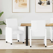 Sedie da Pranzo con Ruote 2 pcs Bianco 57 x 66 x 94 cm 42017824