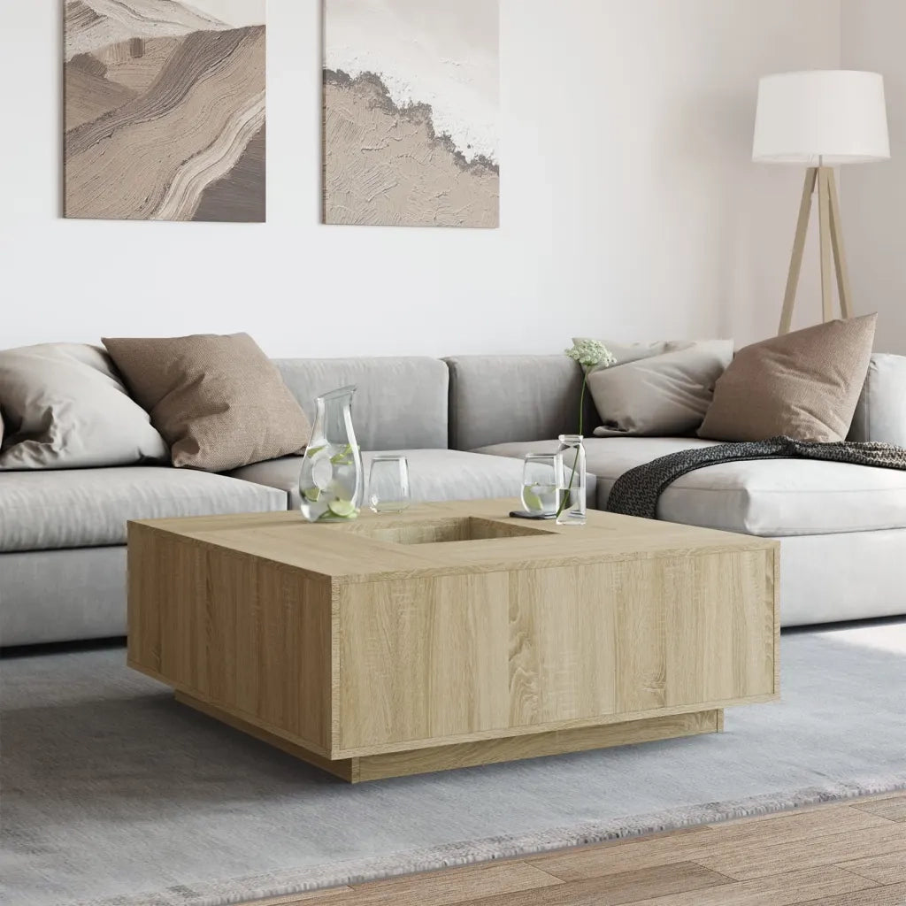 Tavolino Salotto Rovere Sonoma 100x100x40 cm Legno Multistrato 3284051