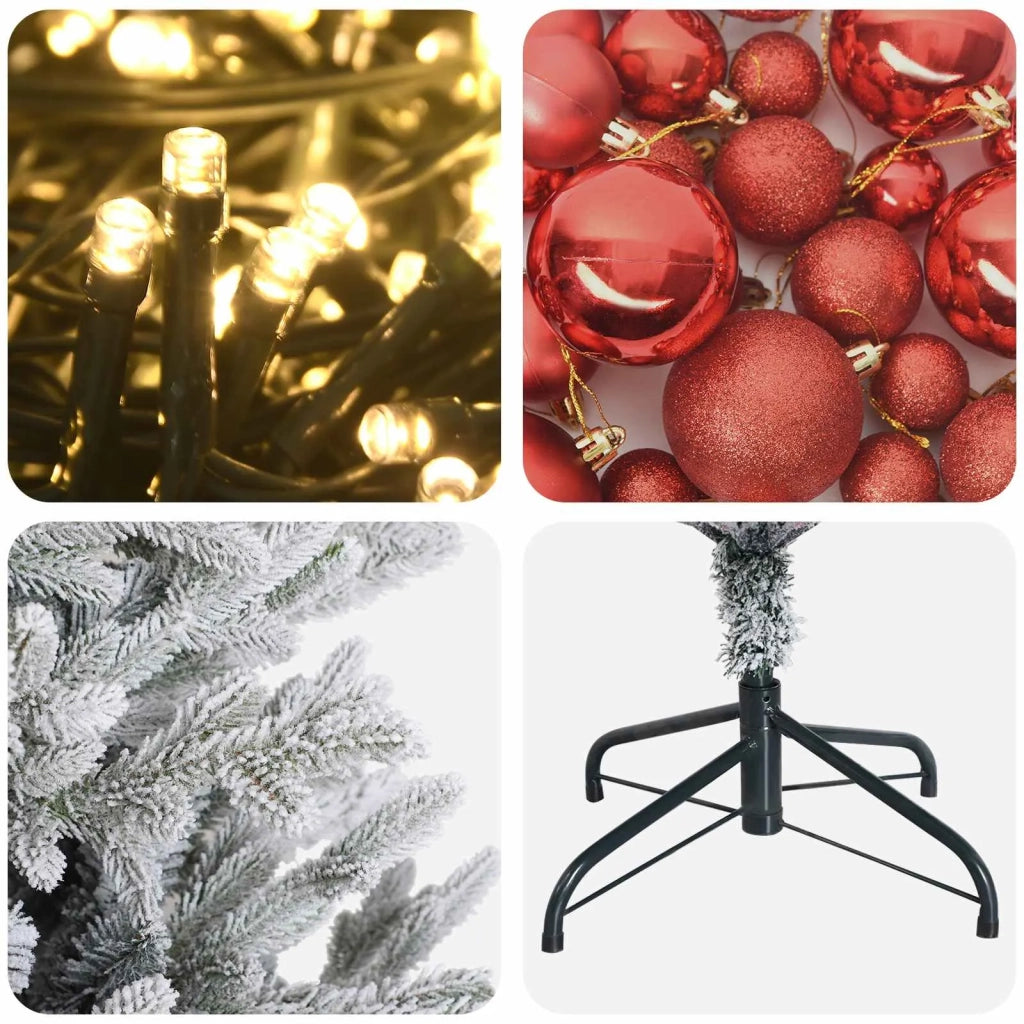 Albero di Natale artificiale con palline 120 cm 150 LED 3465845