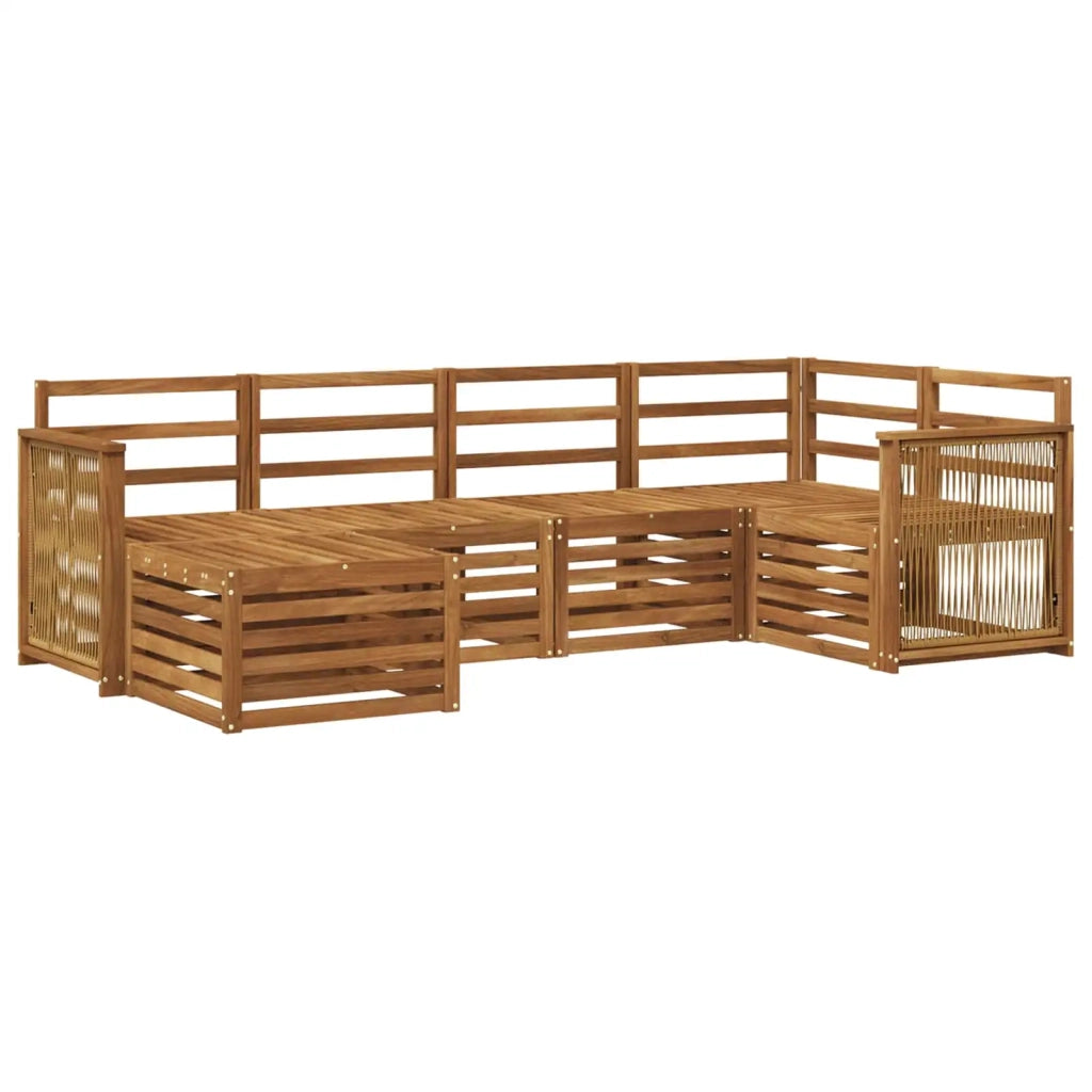 Set divano sezionale 5 pcs Naturale Legno di Acacia Massello 3384565