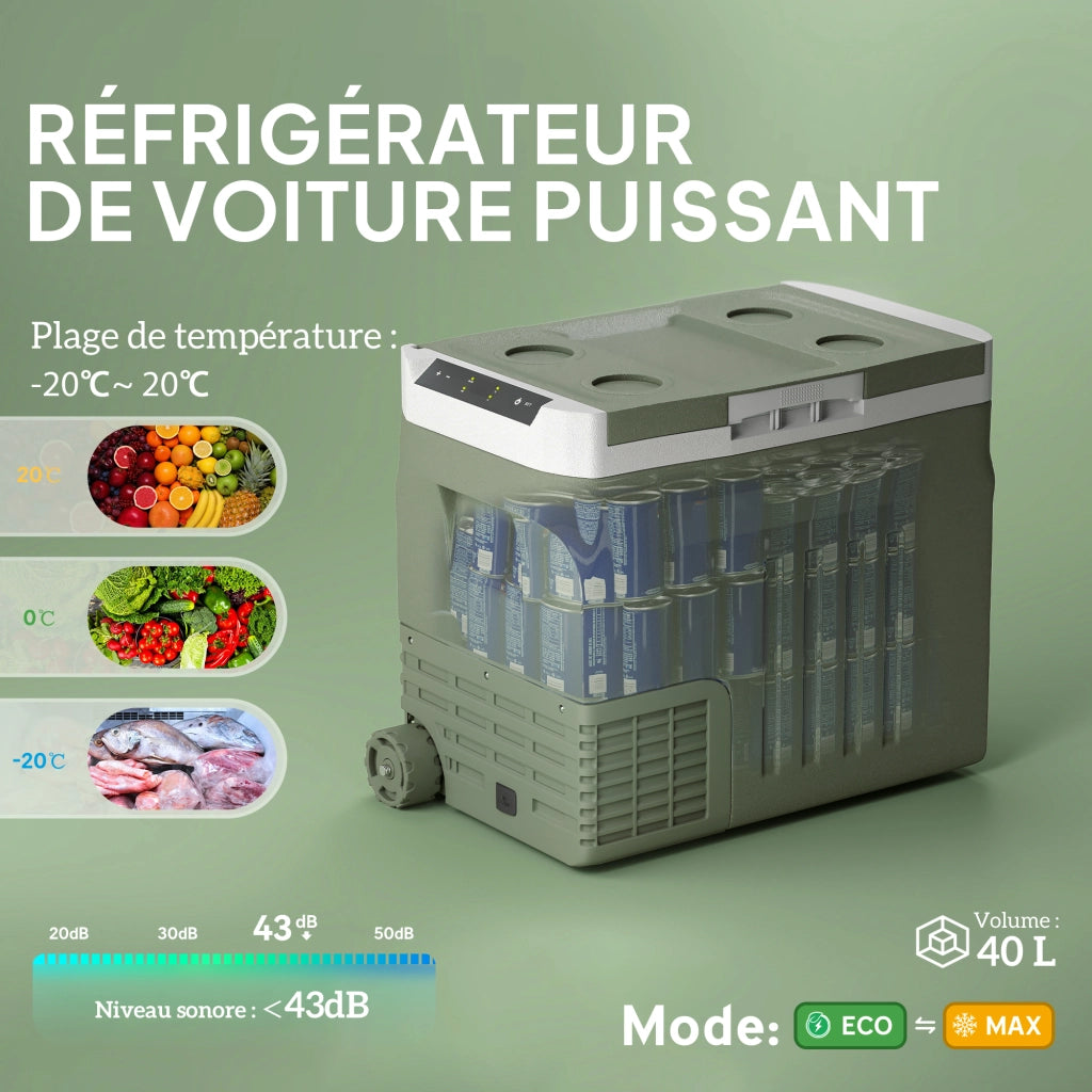 Frigorifero Portatile Elettrico 40L ¨C zephmum ¨C 61x39x49.5cm Grigio