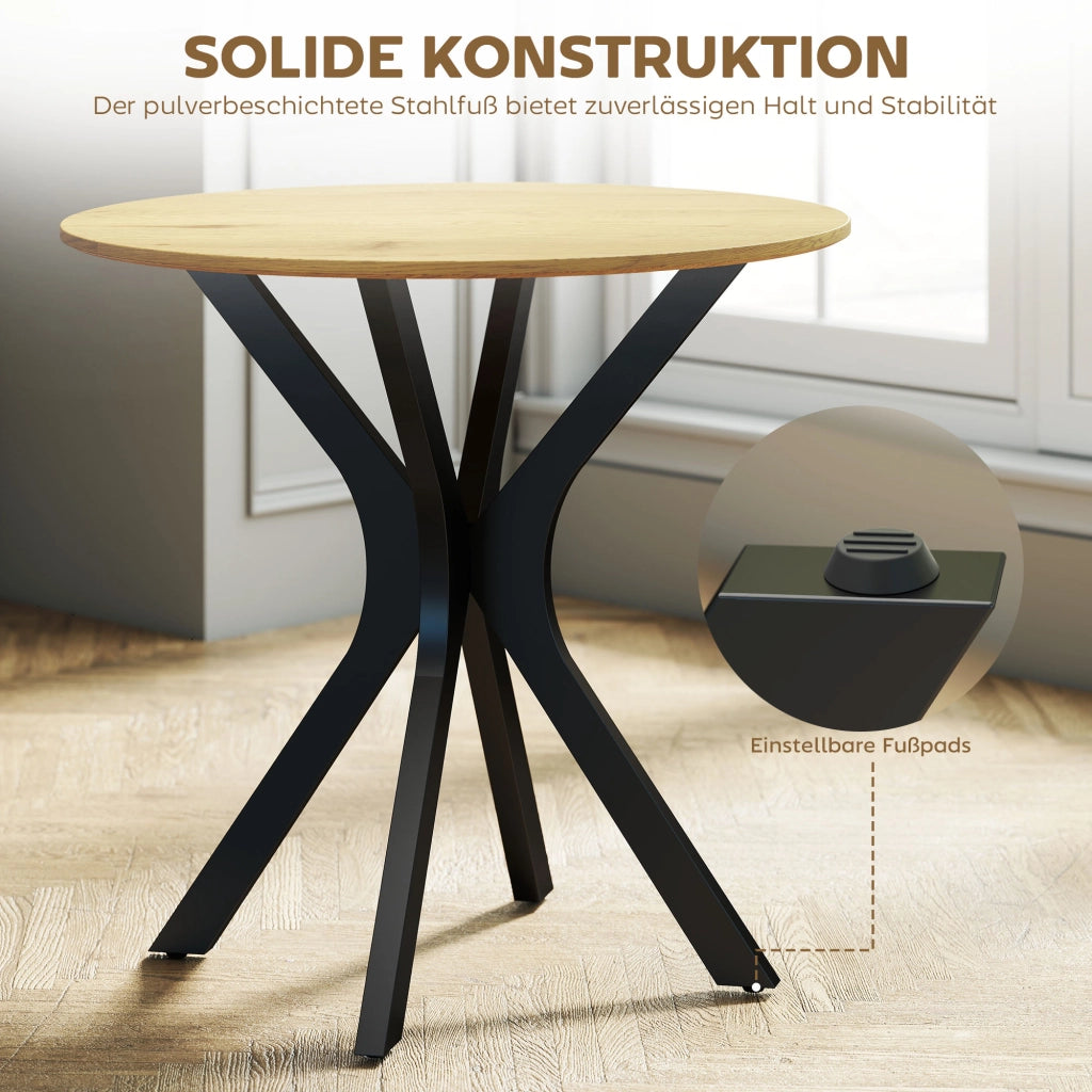 Tavolo da pranzo rotondo ¨C zephmum ¨C legno naturale 78x78x75