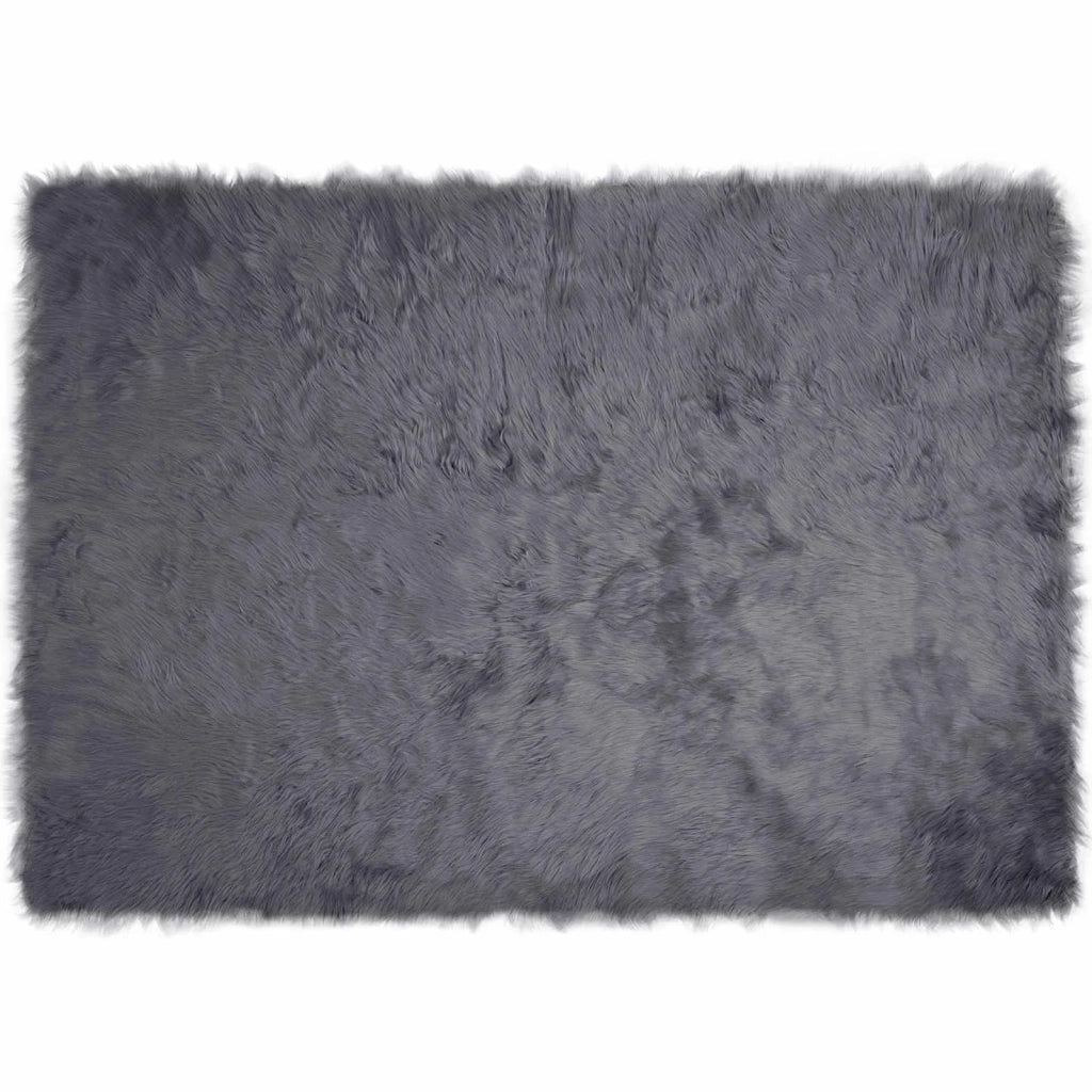 Tappeto in finta TAFALLA Antracite 120 x 170 cm Poliestere 42021592
