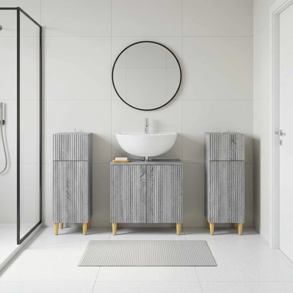 Set di armadietti da bagno in 3 pezzi ARNHEM Sonoma grigio 3418014