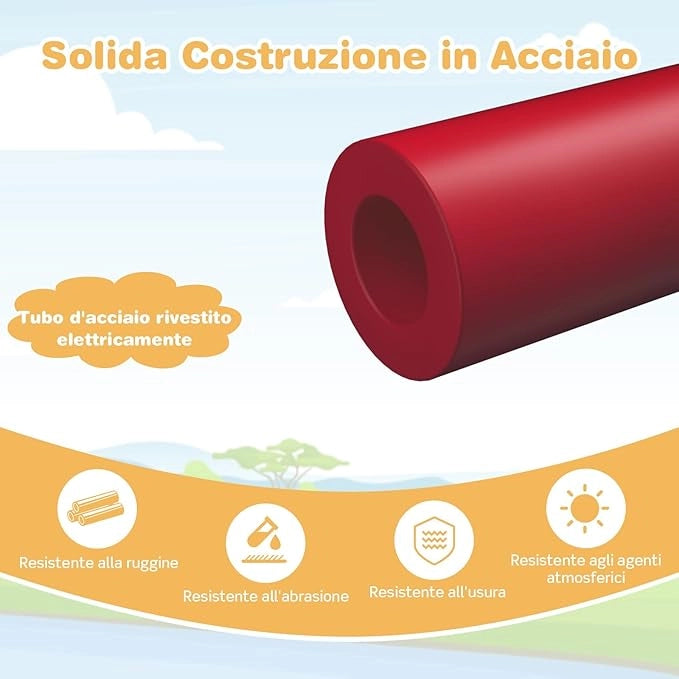 Cupola di Arrampicata, Struttura per Arrampicata con Scivolo, Capacità di Carico di 180 KG, per Bambini da 3 a 10 Anni, Ideale per Palestra, Cortile e Giardino (Stile 2 Arancione)