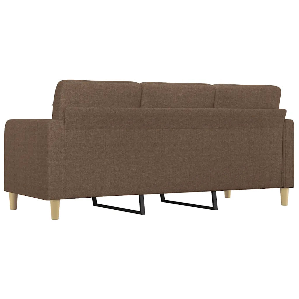 Divano a 3 Posti Marrone 180 cm in Tessuto 359102
