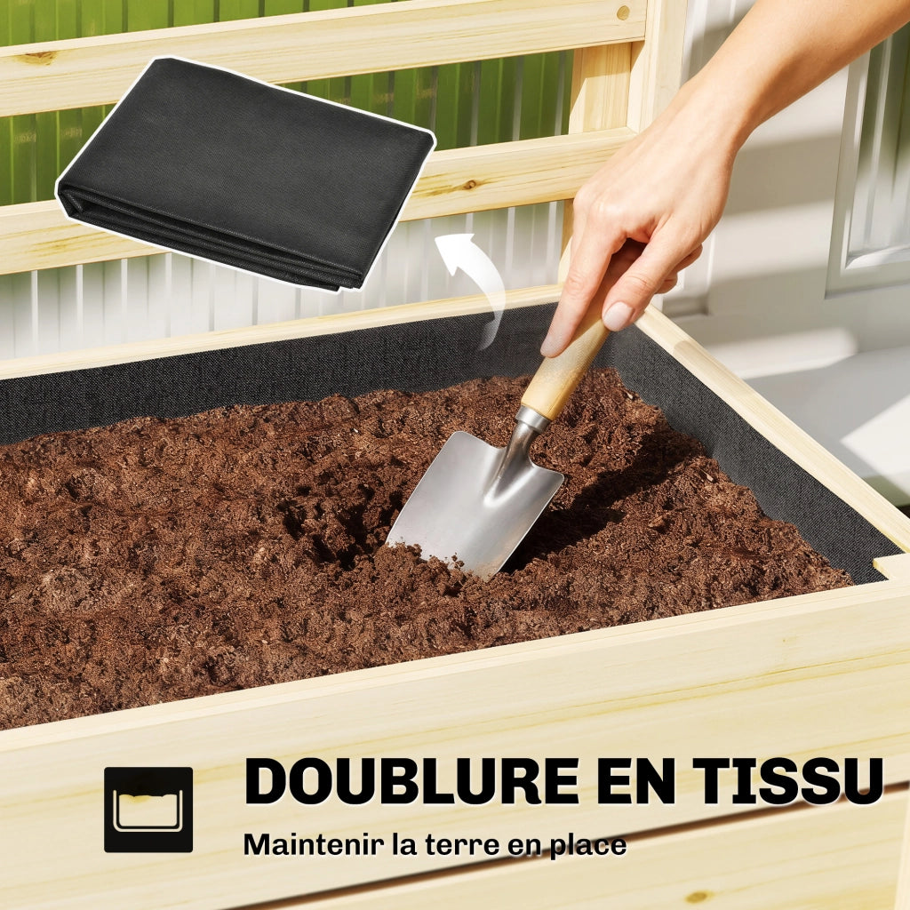Fioriera con griglia e schermo ¨C zephmum ¨C legno naturale 60x39x120 cm