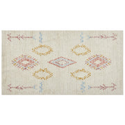Tappeto beige in cotone 80 x 150 cm rettangolare motivo geometrico soggiorno camera da letto