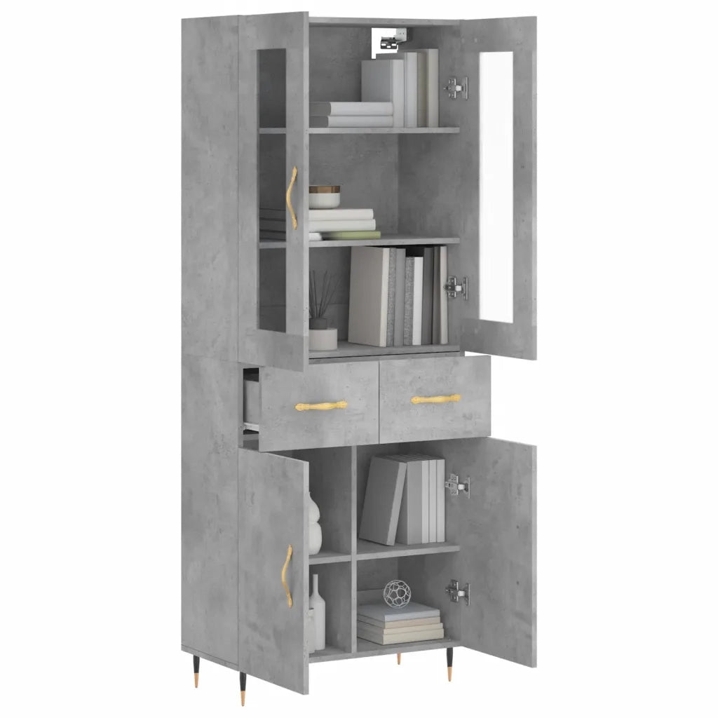 Credenza Grigio Cemento 69,5x34x180 cm in Legno Multistrato 3198517