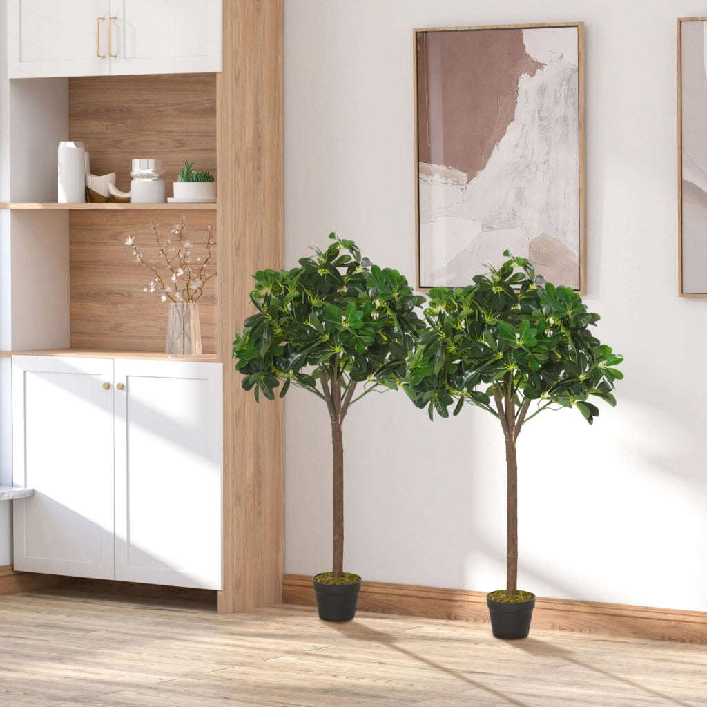 Lauriers artificiali topiari 1,20H ¨C zephmum ¨C 2 pezzi, vaso incluso, nero verde