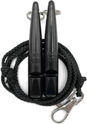 Flauto per cani nr. 2115 con cinghia - In doppia confezione - 2 flauti inclusi 2 cinghie - Ideale per il richiamo - alto e molto udibile (nero + nero)