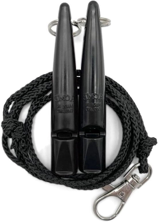 Flauto per cani nr. 2115 con cinghia - In doppia confezione - 2 flauti inclusi 2 cinghie - Ideale per il richiamo - alto e molto udibile (nero + nero)