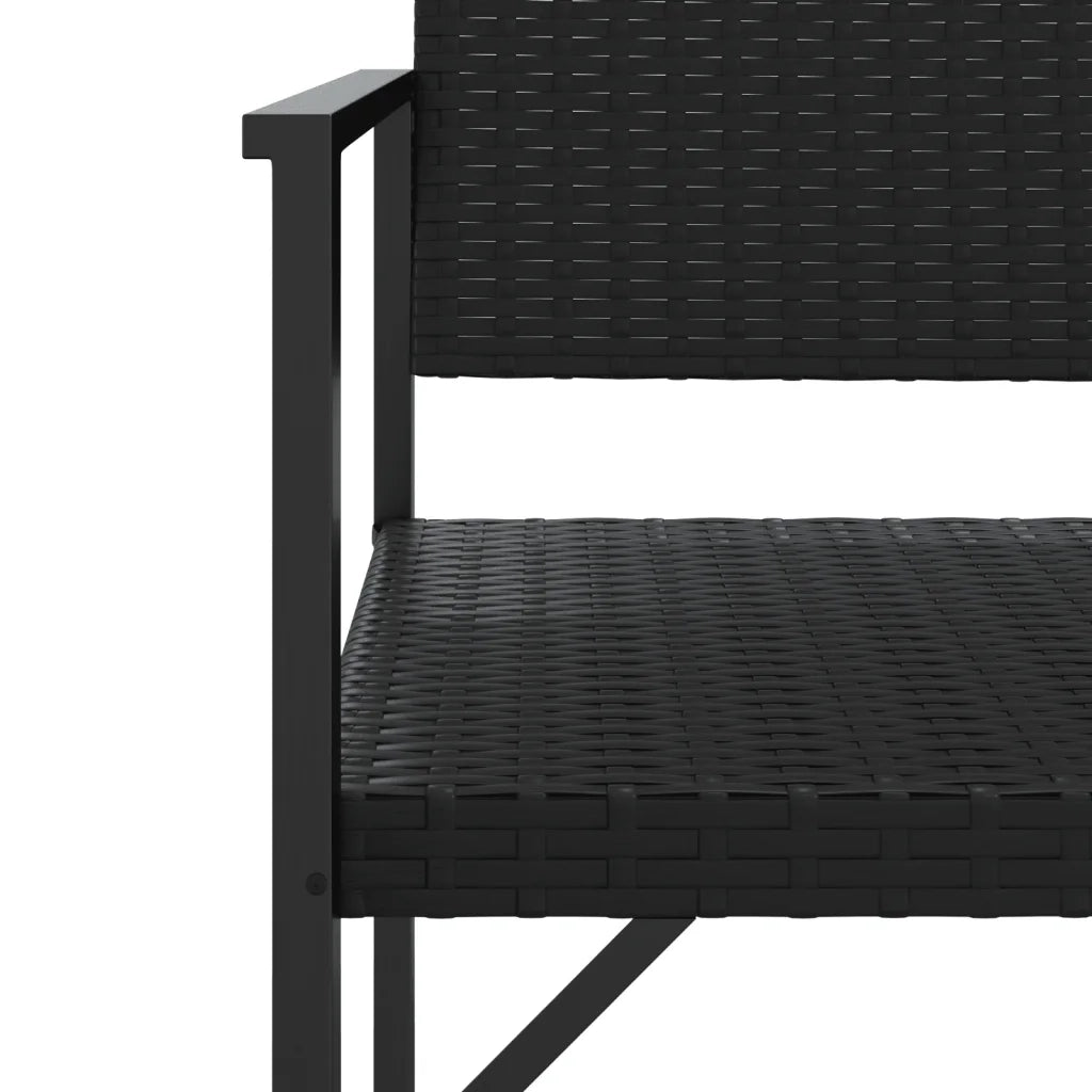 Panca da Giardino a 2 Posti in Polyrattan Nero 364121