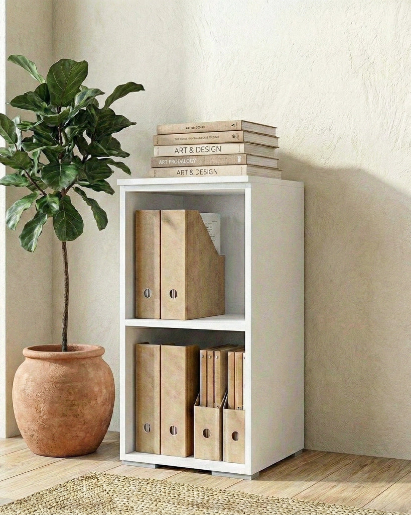 Armadio ufficio Augusta - Mobile archivio - 1 mensola inclusa - L. 45 x H. 83 x P. 42,5 cm – Bianco_