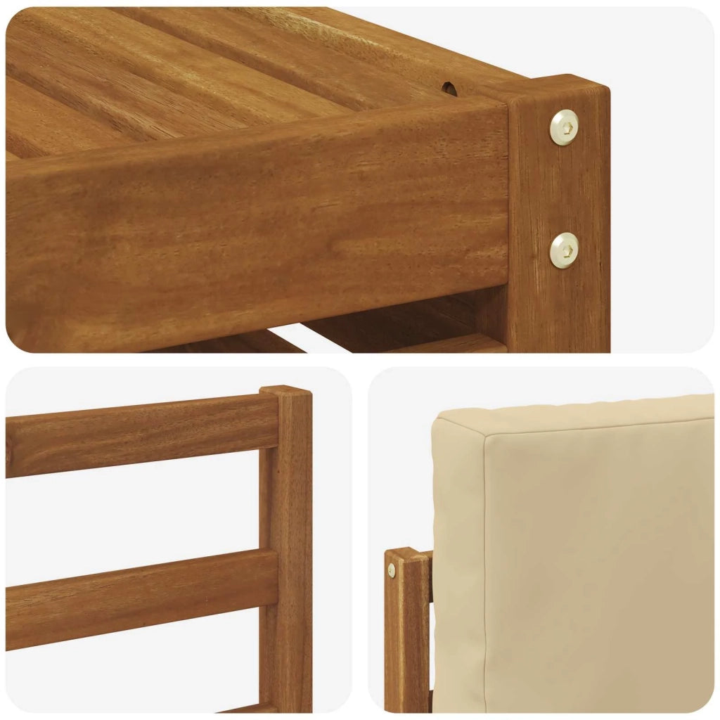 Set di divani da esterno con cuscino 6 pcs Naturale e Beige