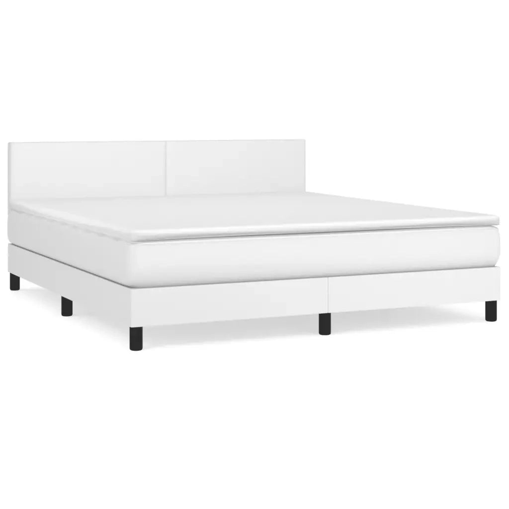 Giroletto a Molle con Materasso Bianco 160x200 cm in Similpelle 3141012