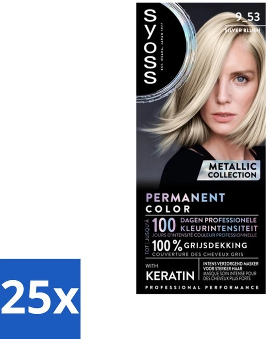 Colorazione 9-53 Bionda Argento - Tinta per Capelli - Copertura Grigia - Riduce la Frangia - Confezione in Lotti - 25 pezzi