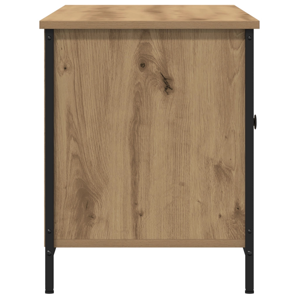 Mobile TV  in Rovere Artigianale 100x40x50 cm in Legno ingegnerizzato e Acciaio