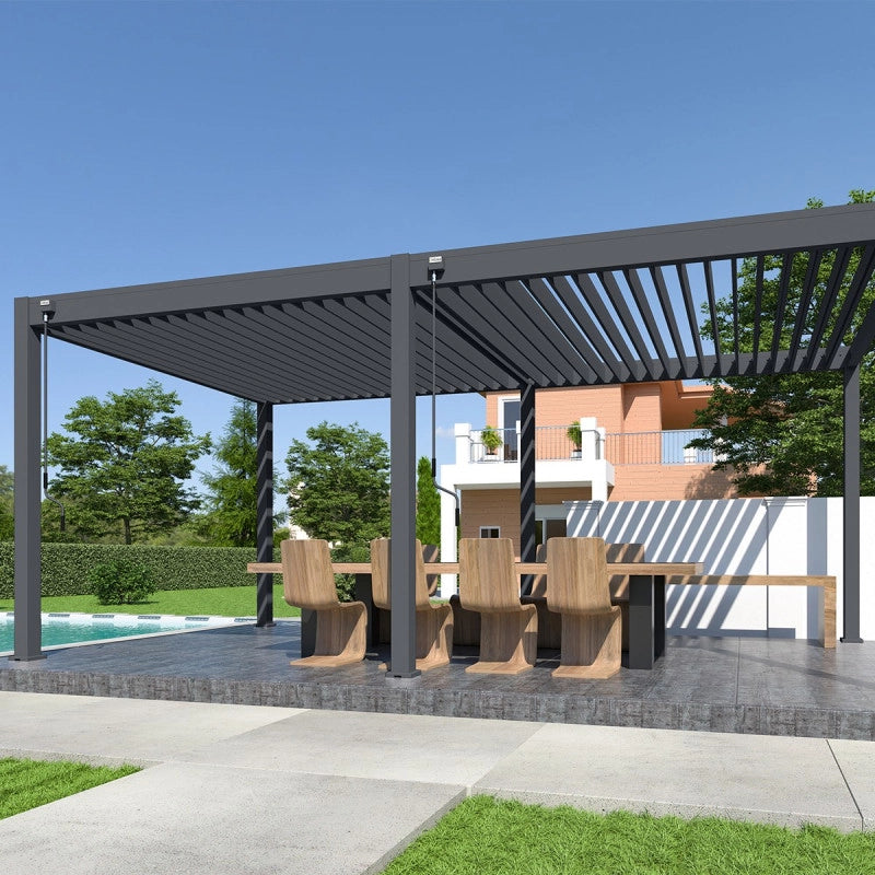 Pergola bioclimatica OmbrÃ©a VS autoportante 3x6M - Antracite