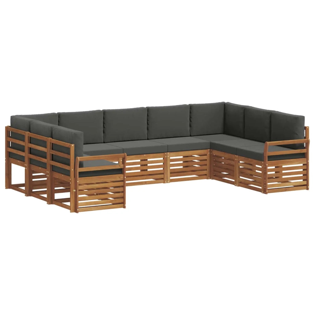 Set divano sezionale con cuscino 9 pcs Naturale e Antracite