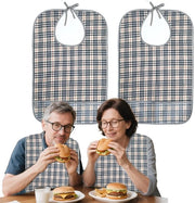 Slabbetji per adulto, 2-pack Slabbetji 58,5 x 38 cm, impermeabile, riutilizzabile, protezione per abbigliamento per uomini, donne, anziani e disabili (kaki)