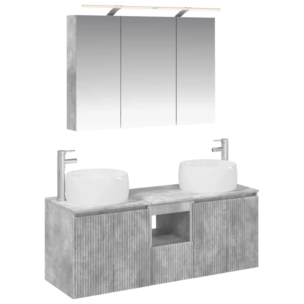 Set di Armadi da Bagno 4 pcs Grigio Cemento 3406538