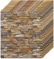 Pannelli di parete autoadesivi 3D - Altoprestazione - Impermeabili - Pavimento in pietra - Giallo - 10 pezzi - 77 x 70 cm - Decorazione interna