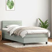 Giroletto a Molle con Materasso grigio chiaro 90x210 cm Velluto 3316287