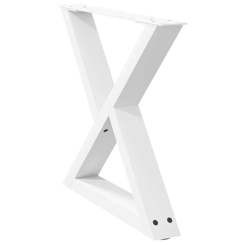 Set di 2 gambe regolabili per tavolino da caffè design moderno 60 x 42-43,3 cm acciaio bianco 02_0056995