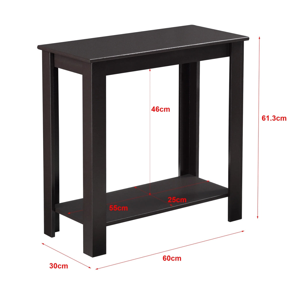 Tavolino da caffè tavolino laterale mobile contenitore MDF 61,3 cm marrone scuro 03_0006151