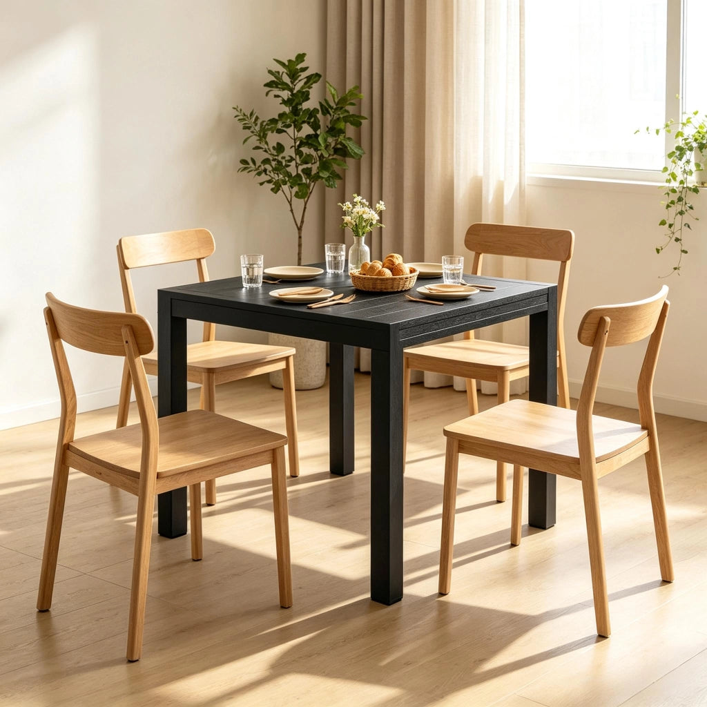TAVOLO da giardino allungabile 80-160 cm in alluminio nero per 4-6 persone