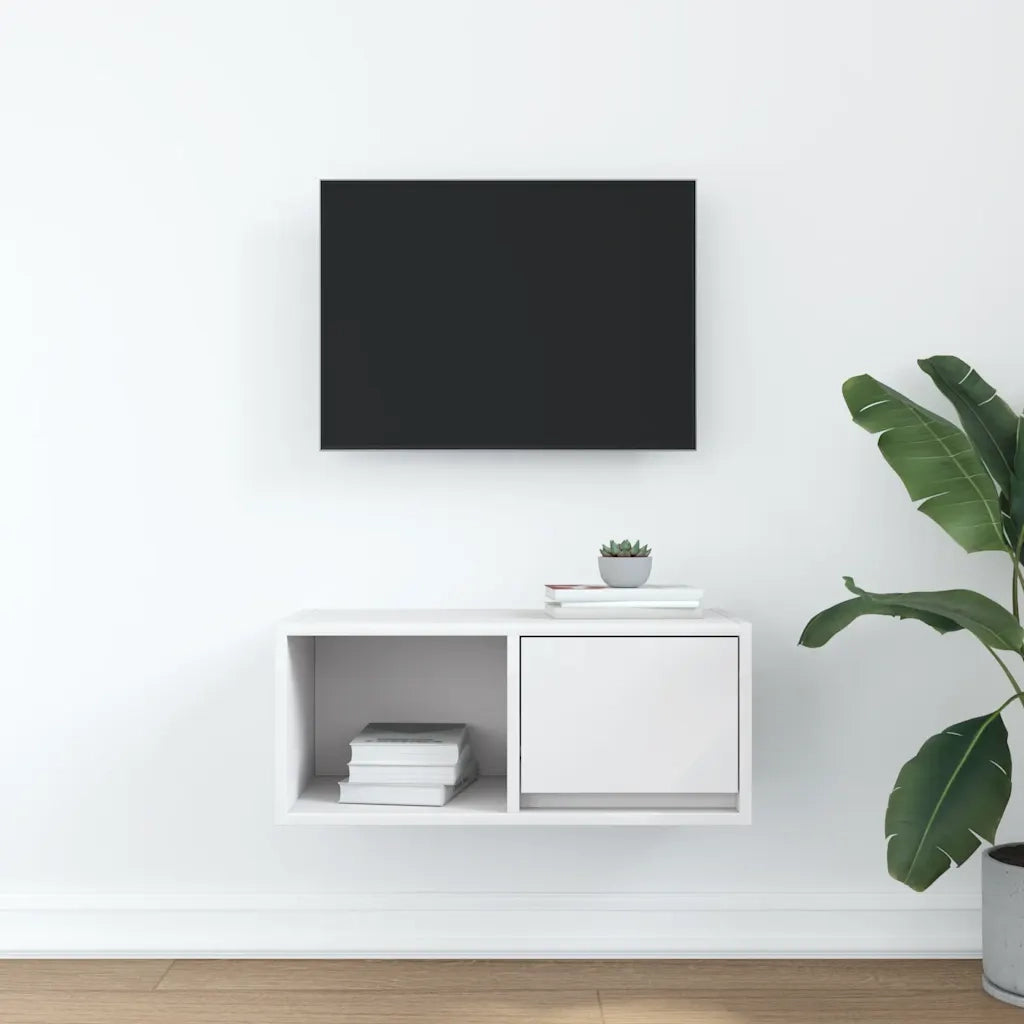 Mobile Porta TV Bianco 60x31x25,5 cm in Legno Multistrato 861436