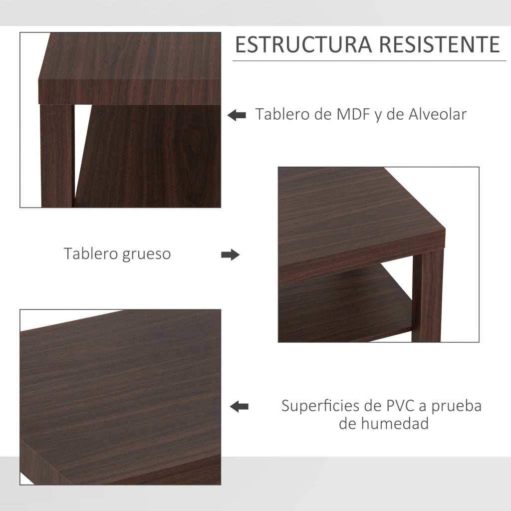 Tavolino da caff¨¨ ¨C Xylo ¨C legno effetto noce con 2 ripiani 90x45x44,5 cm