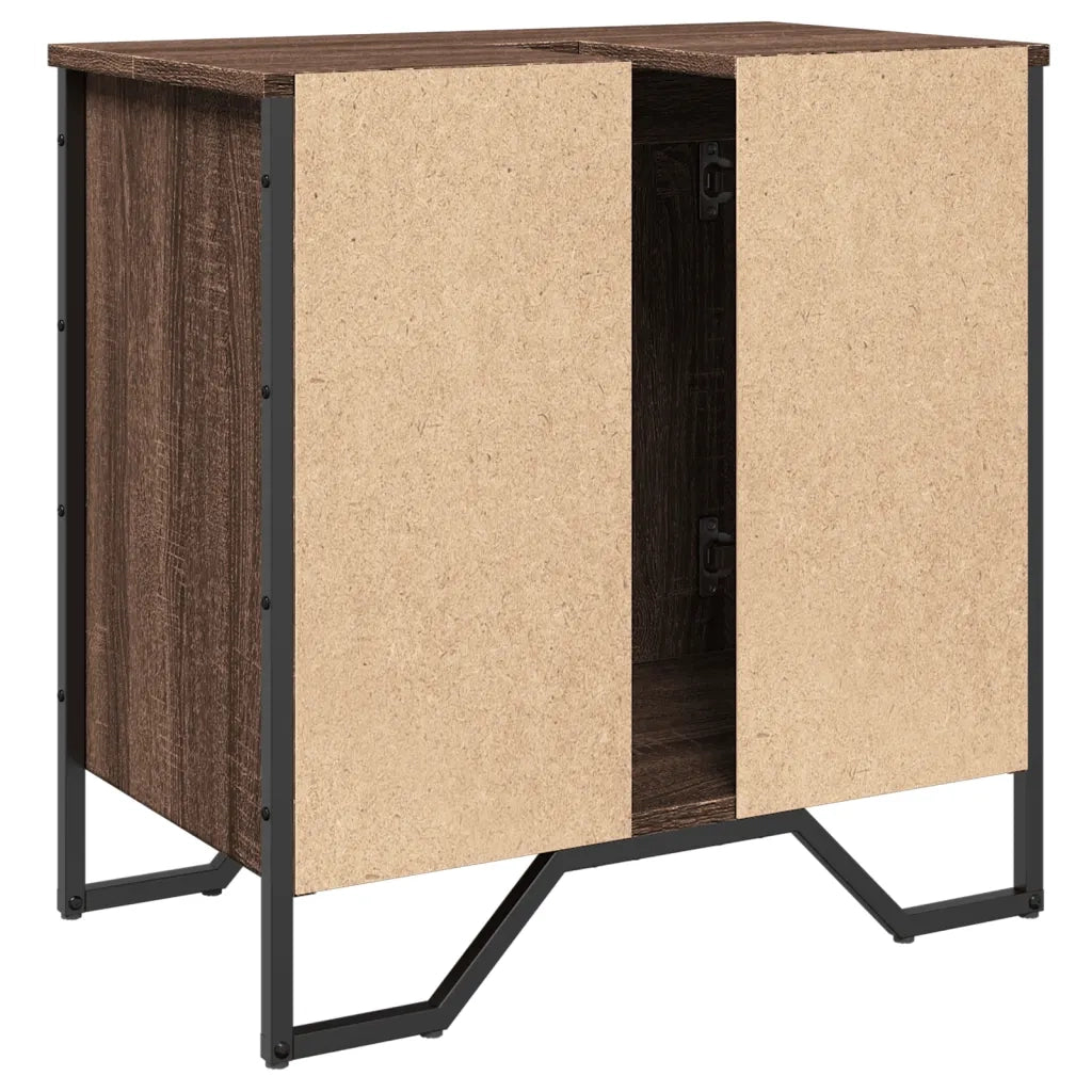 Mobile Lavabo Bagno Rovere Marrone 60x35x60cm in Truciolato 848658