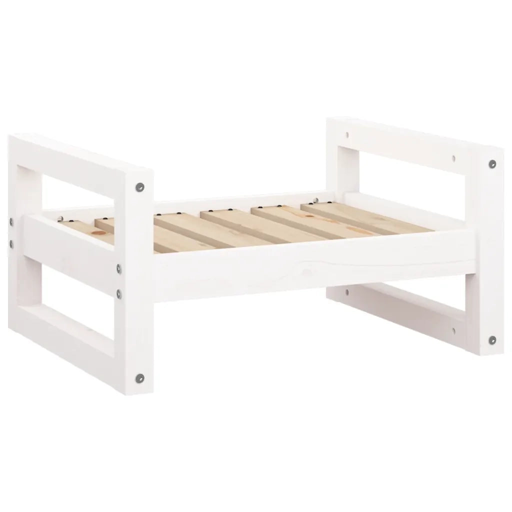 Cuccia per Cani Bianca 55,5x45,5x28cm in Legno Massello di Pino 821468