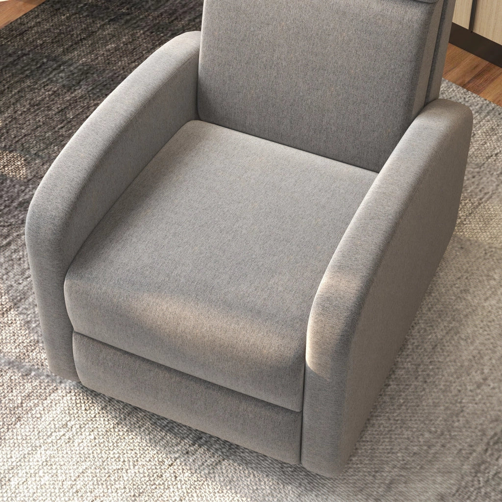 Poltrona Relax 64x86x102 cm Reclinabile Manuale in Tessuto Effetto Lino Grigia
